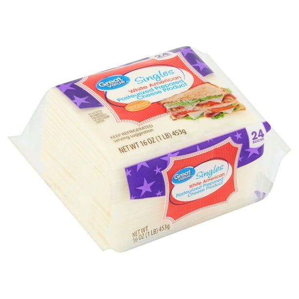Great Value Singles White American Pasteurized Prepared Cheese Product