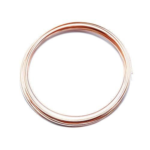 Solid Bare Copper Wire Square, Bright, Dead Soft 5 FT, Choose from 12, 14, 16, 18 Gauge