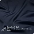 thumbnail image 3 of Bare Home Bamboo Sheet Set - Made from Rayon Fibers - Deep Pockets - 4 Piece - Queen, Midnight Blue, 3 of 7