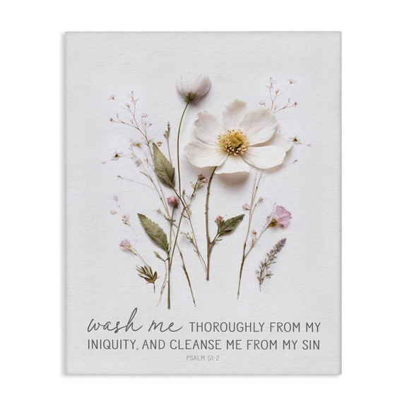 Pressed Flower Proverb Canvas Wall Art, design by Lettered and Lined