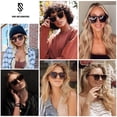 thumbnail image 2 of Gafas de Sol SOJOS de Moda Sobredimensionadas con Forma Cuadrada y Ojos de Gato SJ2179, 2 of 5