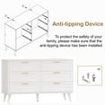 thumbnail image 5 of Rovaurx 6 Drawer Double Dresser Chest, Bedroom Chest of Dressers, Beside Table, White, 5 of 7