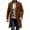 Brown, variant on ZVNAΖH Mens Wool Blend Trench Coat Mid Long Double Breasted Slim Fit Peacoat Notched Lapel Winter Business Overcoat with Pockets