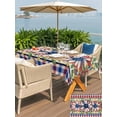 thumbnail image 5 of Outdoor Tablecloth with Umbrella Hole for Patio/Picnic/Party/Camping, 4th of July Daisy Waterproof Table Cloth Rectangle Table Cover Washable, Vintage Floral Blue Red Buffalo Plaid (60"x 102"), 5 of 8
