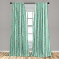 thumbnail image 5 of Ambesonne Nature Curtains, Dotted Tree and Birds, Pair of 28"x95", Sea Green Orange, 5 of 5