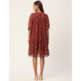 thumbnail image 3 of Moomaya Women's Printed Chiffon Dress, Puffed Sleeves, Knee Length Flared Summer Dress, 3 of 8