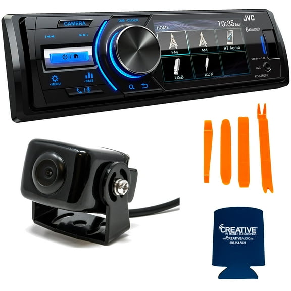 JVC KD-X560BT 1-DIN Power Sports Digital Media Receiver 3 Inch LCD Display compatible with Front Camera