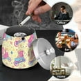thumbnail image 4 of Yayeee Ashtray with Lid for Cigarette Smokeless Stainless Steel Home Ash Holder, Neon Skates, 4 of 7