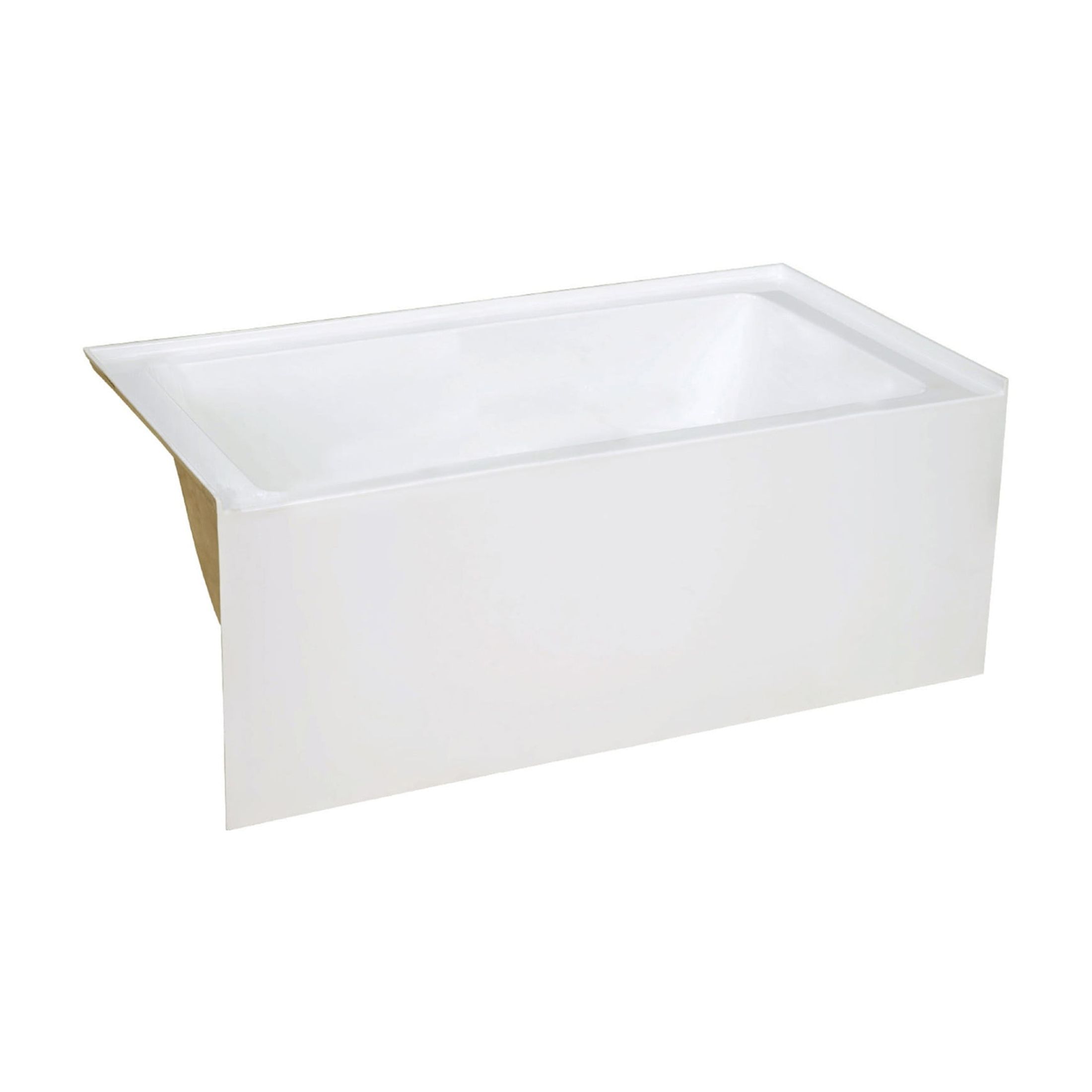 Voltaire 48 x 32 Skirted Left Drain Soaking Apron Bathtub in Glossy White with Integrated Overflow, Drain Included