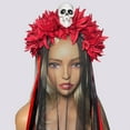 thumbnail image 5 of Skull Headband Head Decorative Ornament Household Supplies For Holiday New Year Party Decorations Gift-Red, 5 of 9