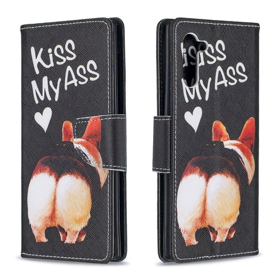 Allytech Galaxy Note 10 Case Wallet, PU Leather Slim Lightweight Stand Feature Cards Holder Folio Style Anti Slip Wallet Case Cover for Samsung Galaxy Note 10 2019 Released,Kiss