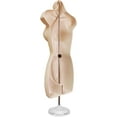 thumbnail image 4 of Black Female + Flesh Female Dress Form Mannequin Hip Long Hollow Back Body Torso Set w/ Acrylic Stand with Metal Pole & Hanging Hook, S-M Sizes, 4 of 4