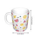 thumbnail image 2 of Yiaed Tropical Fruit Print Ceramics Coffee,Large Handle Design,Extra Large Tea and Coffee Cup for Office and Home Mugs, 2 of 6