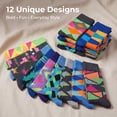 thumbnail image 4 of Colorfut Men's 12 Pairs Soft Cotton Colorful Funky Gift Box Dress Socks, Fits shoe 6-12 (sock size 10-13) CMC03-12, 4 of 5