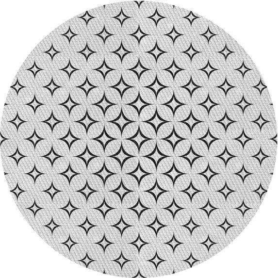 Ahgly Company Machine Washable Indoor Round Transitional Platinum Gray Area Rugs, 5' Round