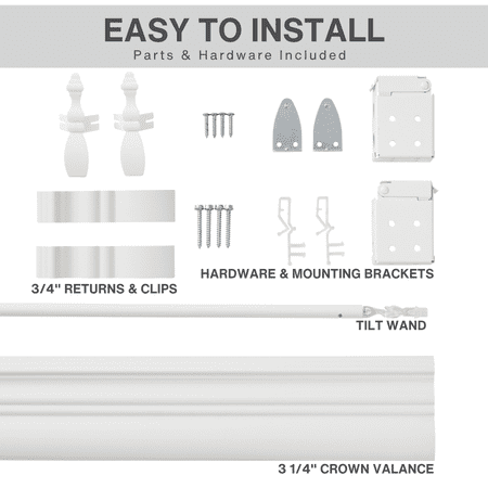 Lotus & Windoware Cordless 2 Faux Wood Room Darkening Horizontal Blind, 34.5 W x 72 L, Bright White, Embossed