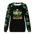 thumbnail image 4 of Kilaqueen St. Patrick's Day Sweatshirt for Women Shamrock Print Crew Neck Long Sleeve Pullover Tops Casual Comfy Loose Fit Holidy Vacation Tops, 4 of 5