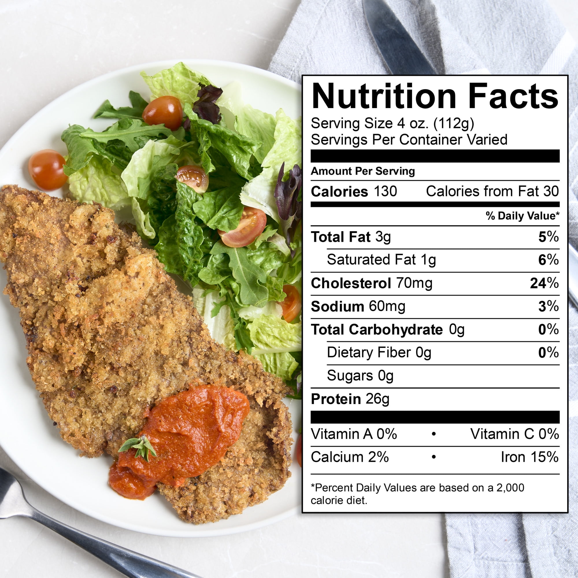 Top Round Beef for Milanesa, 8 per Tray, Fresh, 0.95 - 2.3 lb