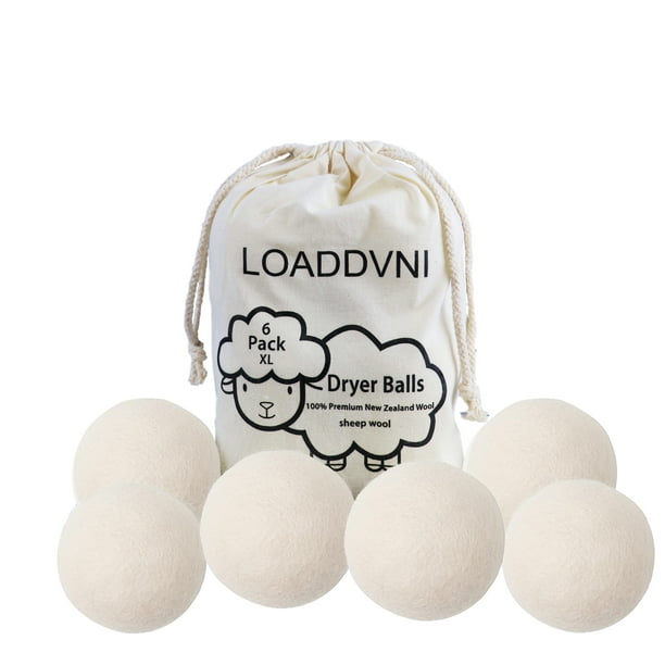 Wool Dryer Balls Organic XL 6 Balls per Pack by Loaddvni,Save Time