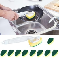 Vxdvou Soap Dispenser Wand Brush, Detachable Cleaning Brush for Pot, Sink, and Kitchen Use, Soap Dispensing, Suitable for Stainless Steel, Copper, and Aluminum Surfaces