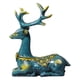 thumbnail image 1 of Estatua de resina de ciervo, figura decorativa para el hogar y la oficina, estatuas de ciervos, decoración coleccionable. Azul, 1 of 6