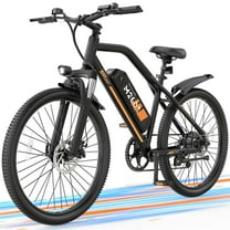 HeloKeep M2601 Electric Bike for Adults, 500W Motor, 48V 375Wh Removable Battery, 26" Puncture-Resistant Tires, 20MPH 7-Speed Ebike with Front Suspension & Disc Brakes, UL2849, Orange