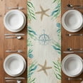 thumbnail image 6 of Sea Turtle Coastal Table Runner - 72 Inch Long, Kitchen Dining Table Runner Dresser Scarves, Vintage Nautical Ocean Starfish Compass Farmhouse Decor for Coffee Tables Wedding Party Banquet, 6 of 8