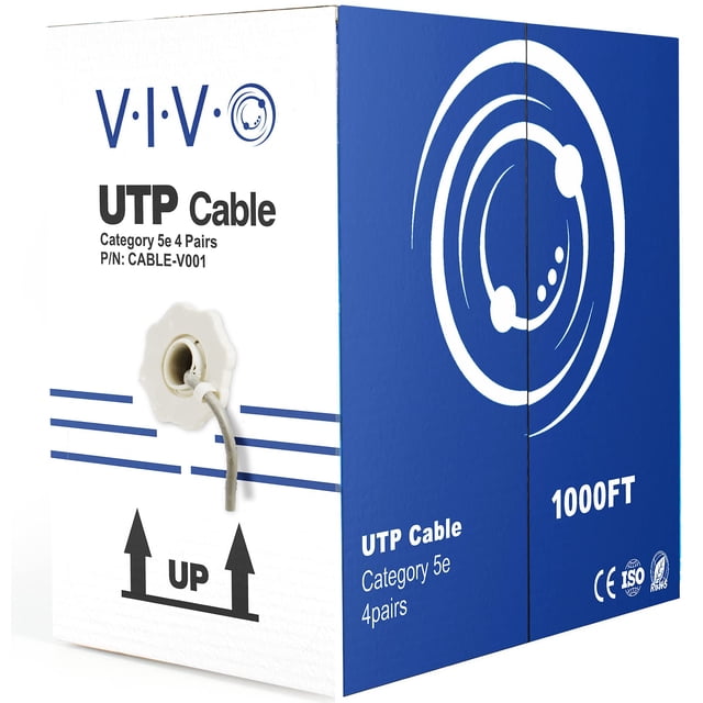 Cable Ethernet VIVO CCA Cat5e 24 AWG 305 m gris para interiores