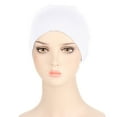 thumbnail image 5 of MEICHEN Turbans for Women Adjustable Beading Braid Hat Muslim Ruffle Cancer Beanie Wrap Cap Sleep Caps Satin Lined Hair Bonnets All Seasons Fashion Must Have, 5 of 6