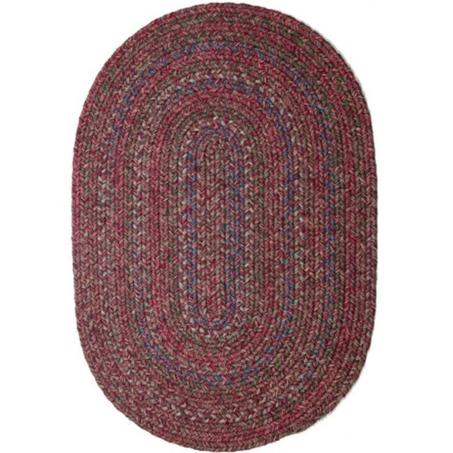 Rhody Rug Sophia Tapis Ovale Tressé Intérieur-Extérieur, 7 x 9 Pieds, Rouge Bourgogne