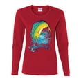 thumbnail image 2 of Mahi-Mahi Fish Catching Small Fish Animal Lover Womens Graphic Long Sleeve T-Shirt, Red, X-Large, 2 of 3