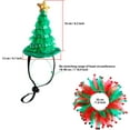 thumbnail image 2 of Paquete de 2 gorros de árbol de Navidad para gatos y perros y collar rojo y verde, babero para cachorros, accesorios de disfraz navideño para mascotas para gatos, perros pequeños y medianos, 2 of 4