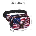 thumbnail image 4 of Fotbe USA Aigle avec Ailes Évasées Sac Banane pour Femmes et Hommes, Sac de Taille Carré à Double Couche Imperméable avec Sangle Réglable pour Randonnée, Jogging, Cyclisme, 4 of 9