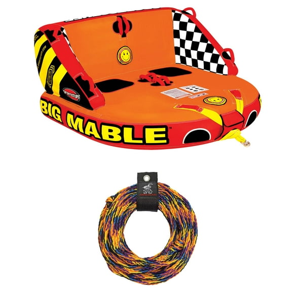 SPORTSSTUFF 53-2213 Big Mable Double Rider Towable Inflatable Tube with Tow Rope