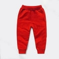 thumbnail image 4 of Girls Red Cotton Jogger Pants for Girls 2T-10 - Elastic Waist, Side Pockets, Machine Washable & Skin-Friendly Durable Casual Daily Wear,Size 1 Tear, 4 of 5
