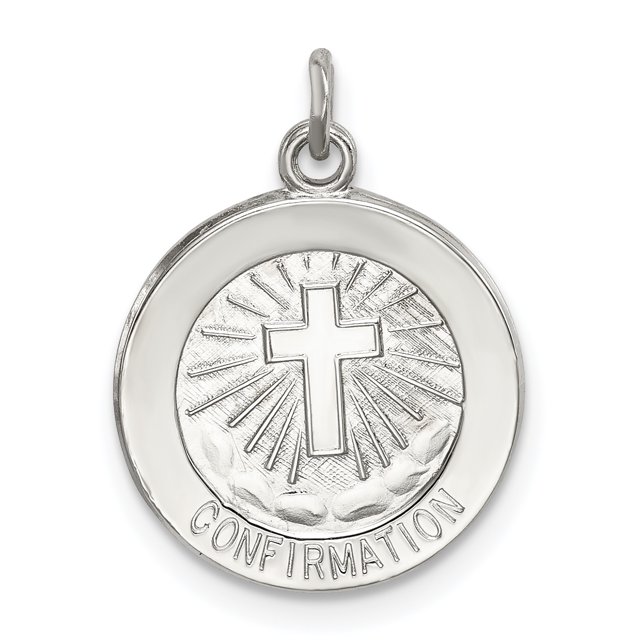 925 Sterling Silver Confirmation Medal Collier Pendentif Pendentif Religieux