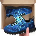 thumbnail image 3 of Uourmeti Lightning Shoes for Boys Size 1.5 Big Kid Athletic Casual Shoes Chool Print Breathable Lightweight Knitted Mesh Running Shoes Kids School Anti Slip Sneakers with Single Buckle, 3 of 7