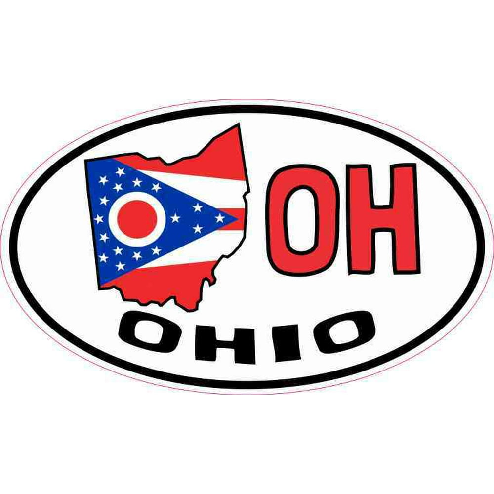 5in x 3in Oval OH Ohio Sticker Vinyl Car Bumper Decal Luggage Stickers