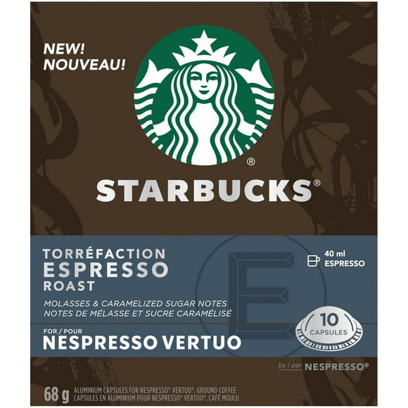 Capsules Starbucks Torréfaction Espresso pour Nespresso Vertuo 10 x 40 ml