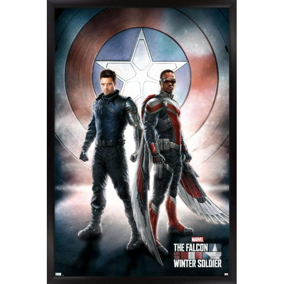 Marvel TeleVision - Falcon and Winter Soldier - One Sheet Wall Poster, 22.375" x 34", Framed