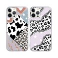 thumbnail image 1 of HAYAN 2 Pack Splice Leopard for iPhone 12 Pro Max 6.7" Phone Case,Star Cow Purple Aesthetic Design Cases Soft Silicone Slim TPU Shockproof Protective Fundas for Teen Girls Women,Multicolor, 1 of 1