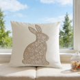 thumbnail image 5 of Simple Series Easter Rabbit Printed Pillow Cover - Cute Bunny Pattern Sofa Cushion Cover for home Decor, Durable Washable Pillowcase for Living Room & Bedroom, Festive Accent, 18*18in, White, 5 of 6