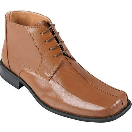 Daxx Mens Topstitched Leather Lace-up Ankle Boots