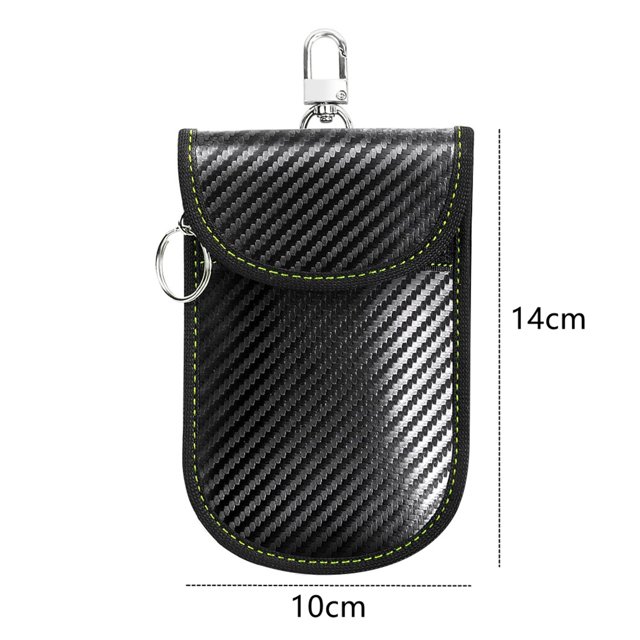 Faraday Bag for Key Fob(2 Pack), Faraday Cage Protector, Car RFID Signal Blocking Key Fob Protector, Double-Layers of Shielding Carbon Fiber Material Anti-Theft Faraday Pouch