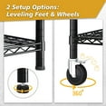 thumbnail image 5 of IVV 4-Tier Wire Shelving Unit on Wheels, Rolling Metal Storage Utility Rack, 2500LBS Capacity, Height Adjustable for Restaurant Garage Pantry Kitchen, 55.12"L x 23.62"W x 75.59"H, Black, 5 of 8