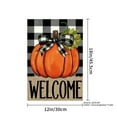 thumbnail image 4 of JOOCAR Welcome Pumpkin with Black White Plaid Bow Linen Garden Flag for Fall Autumn Home Outdoor Garden Yard Door Decor 12x18 inch, 4 of 5