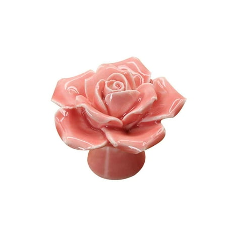 Lollipop Flower Drawer Pulls - Rose Flower Shape Ceramics Colorful Cabinet Cupboard Round Handles Wardrobe Drawer Closet Door Pull Knobs
