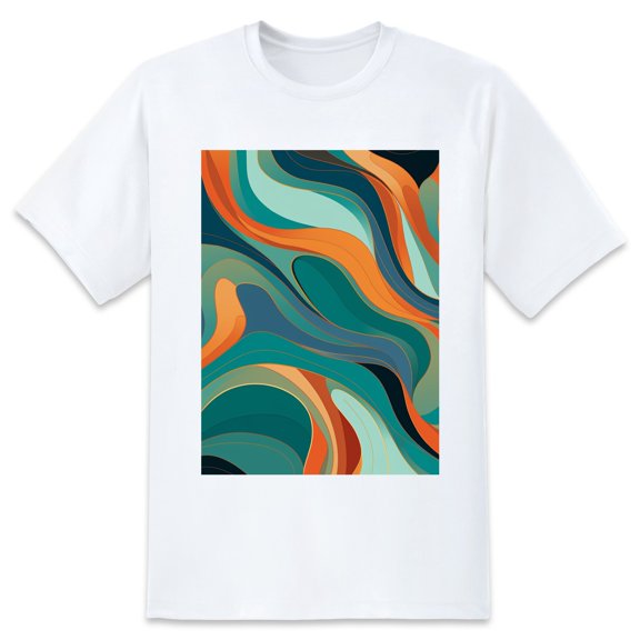 Basic Oversize Tees For WomenAbstract Loose Boyfriend Shirts Casual Blouse round neck