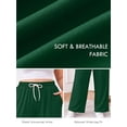 thumbnail image 6 of SHOWMALL Women's Plus Size Wide Leg Pants 1X-5X, Green Relaxed Fit Casual Lounge Pants with Drawstring Elastic Waist and Pockets for Vacation and Weekend Wear, 6 of 10