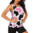 thumbnail image 2 of Fotbe Cow Spots Blusas Sin Mangas para Mujer – Estilo Casual, Corte Suelto, Slim-Fit, Cuello Redondo Deportivo, Tops de Verano para Gimnasio y Yoga-X-Large, 2 of 7